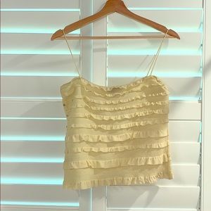 DKNY lemonade-yellow 100% silk tank blouse